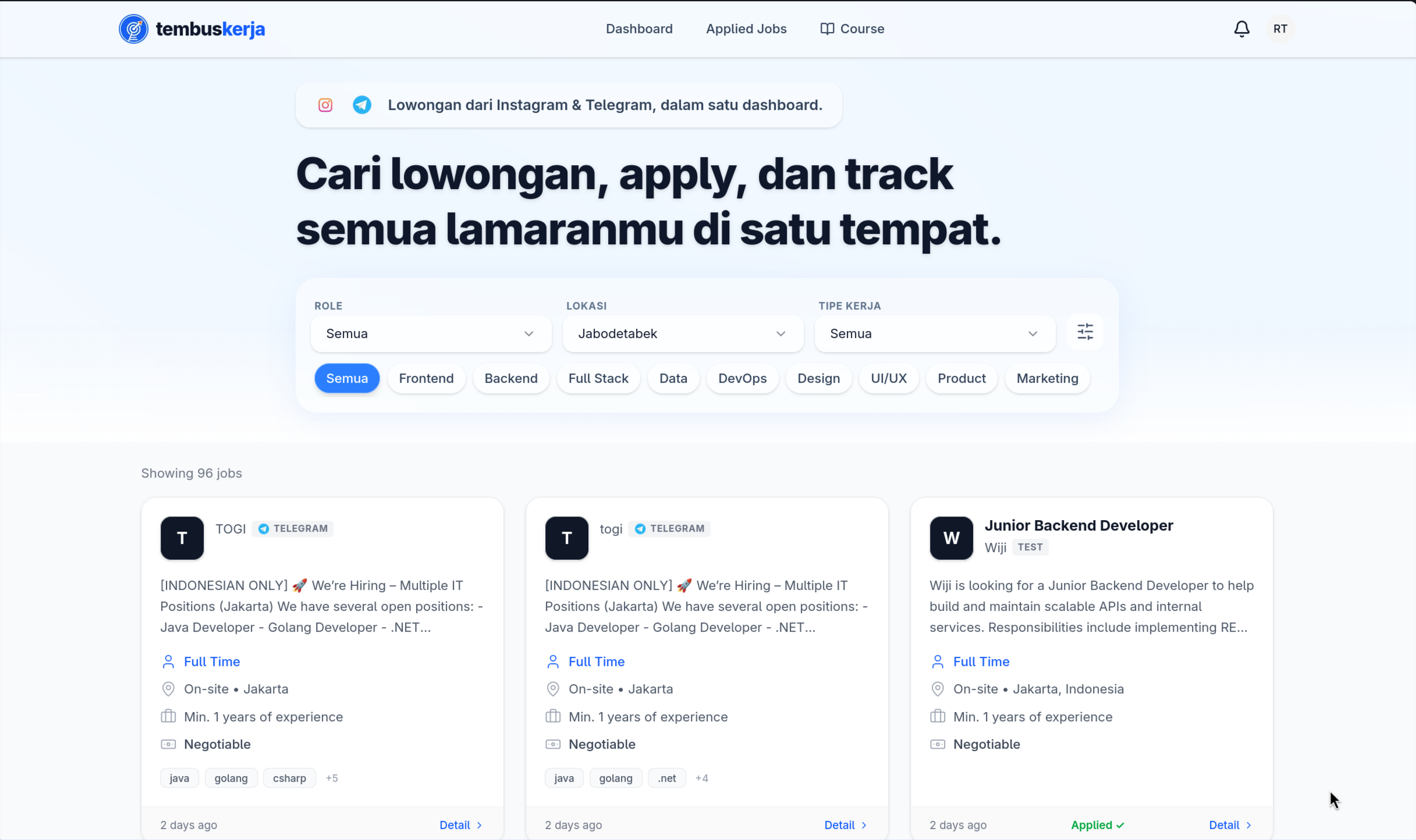 Tembuskerja listings